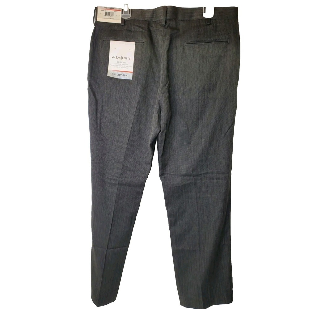Axist The City Pant Mens 36x30 Charcoal Grey Slim Fit Dress Pants 3FSB0083 NWT